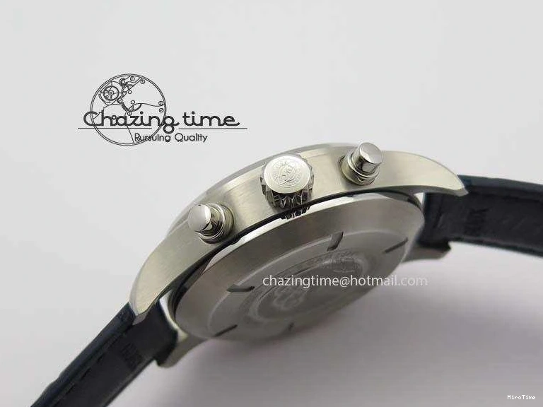 MIROTIME 0409 Pilot Chrono SS IW387809 ZF 1:1 Best Edition Silver Dial Blue Numbers On Blue Leather Strap A Lightweight 7263